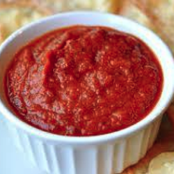 Marinara sauce in ramekin